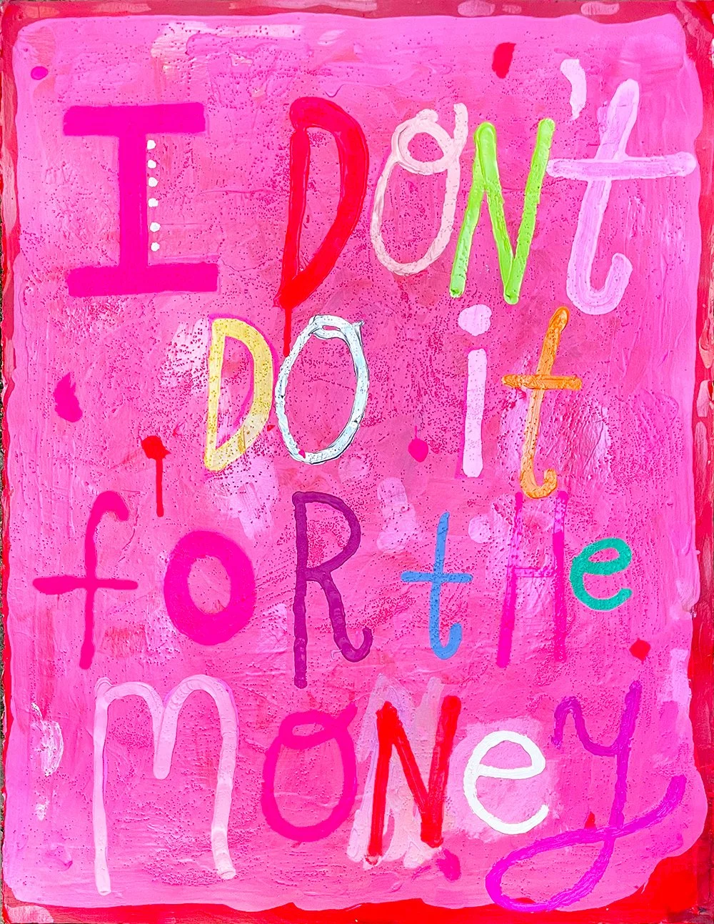 THE MONEY, 2022, mixed media on paper 76x57