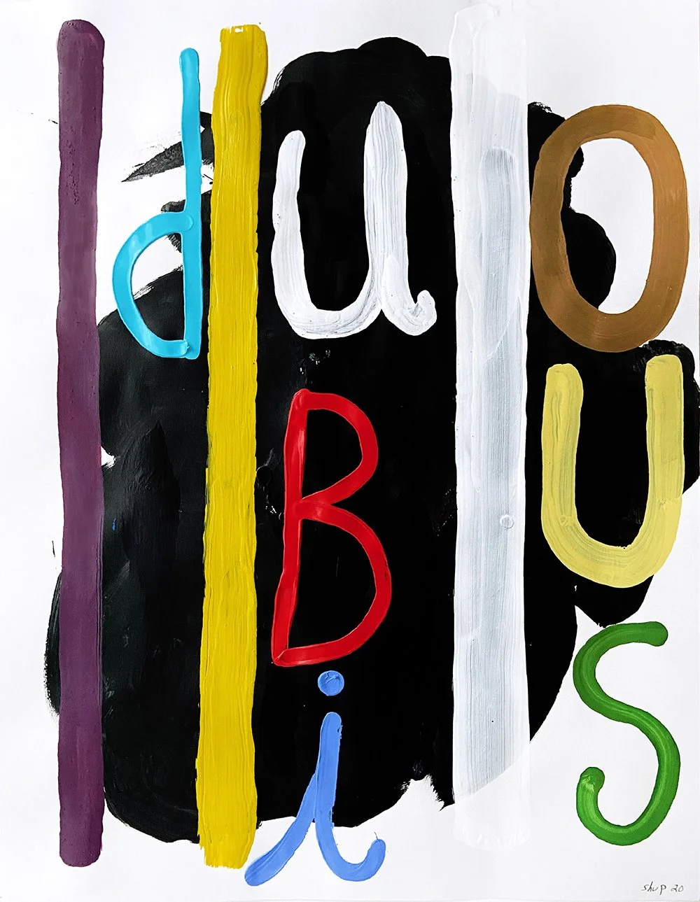 DUBIOUS, 2020, mixed media on paper, 65x50cm