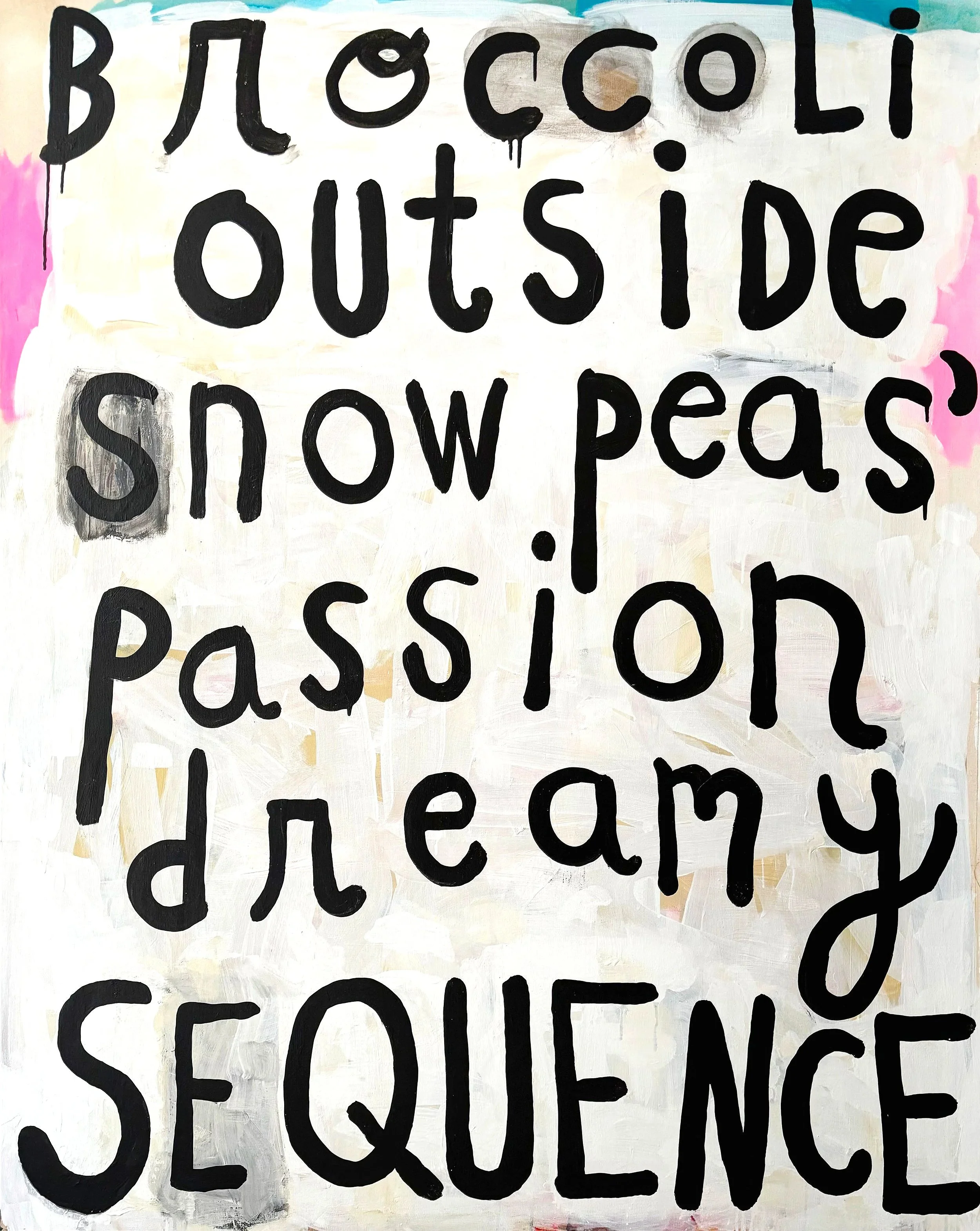 BROCCOLI OUTSIDE, 2022, mixed media on canvas, 162x130cm