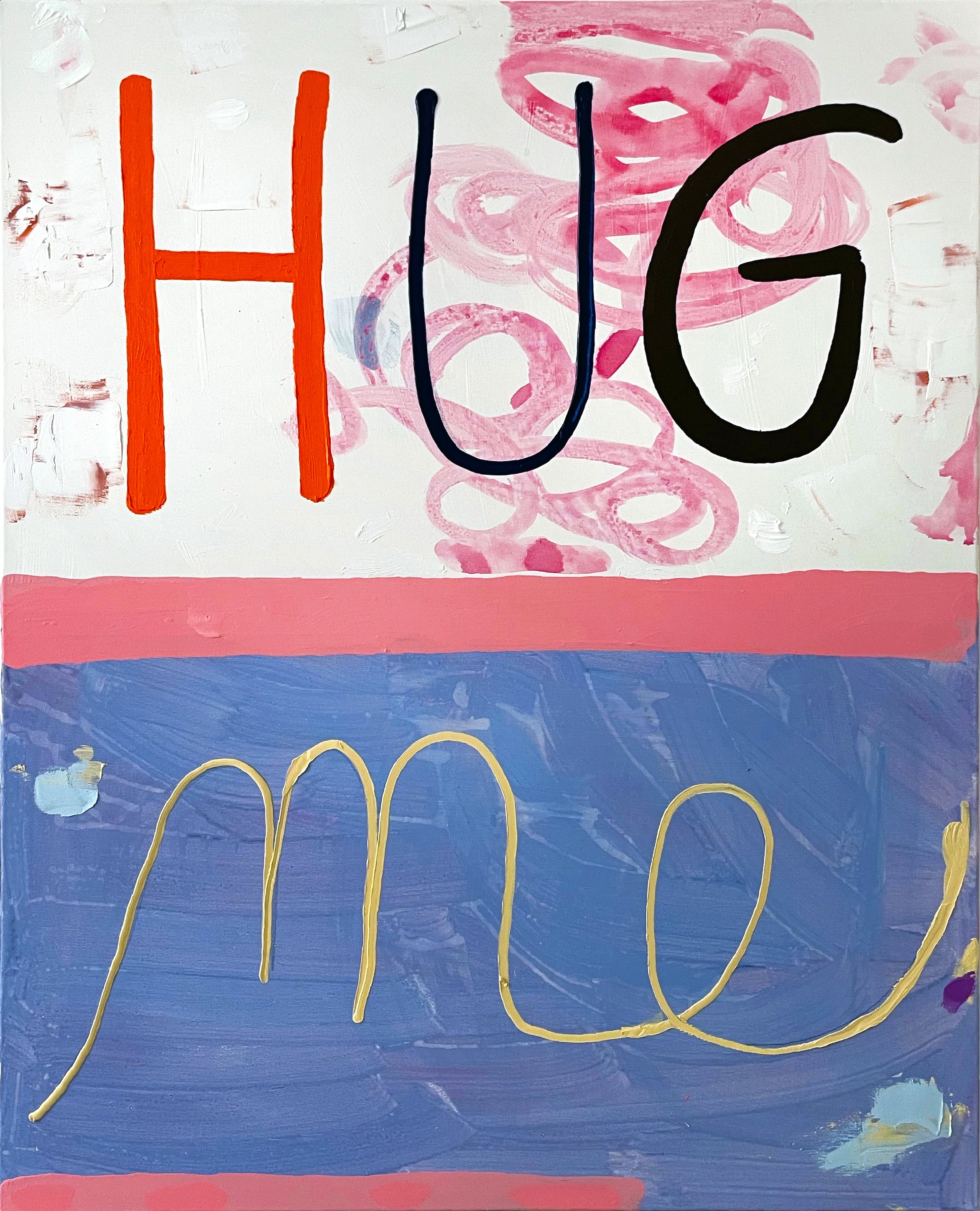 HUG ME, 2022, mixed paint on canvas, 100x81cm