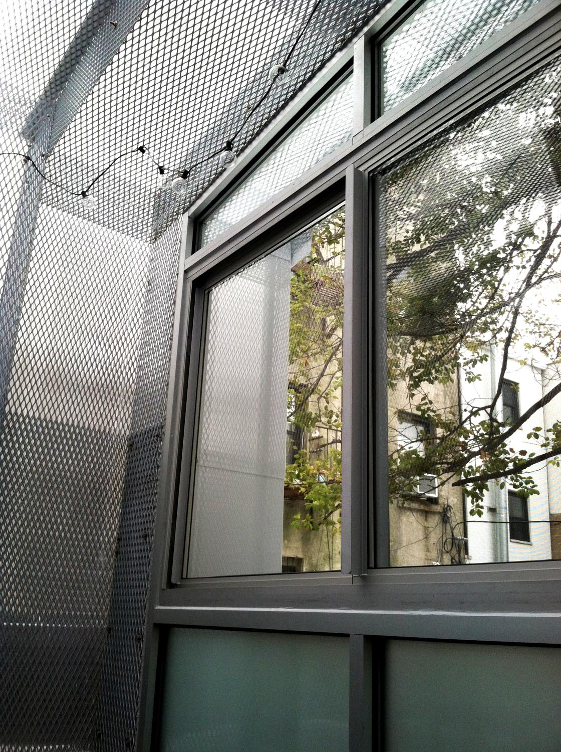 Detail aluminum and glass windows