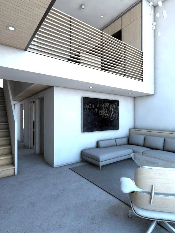   Visualization   3d modeling and rendering to study space, material and light 