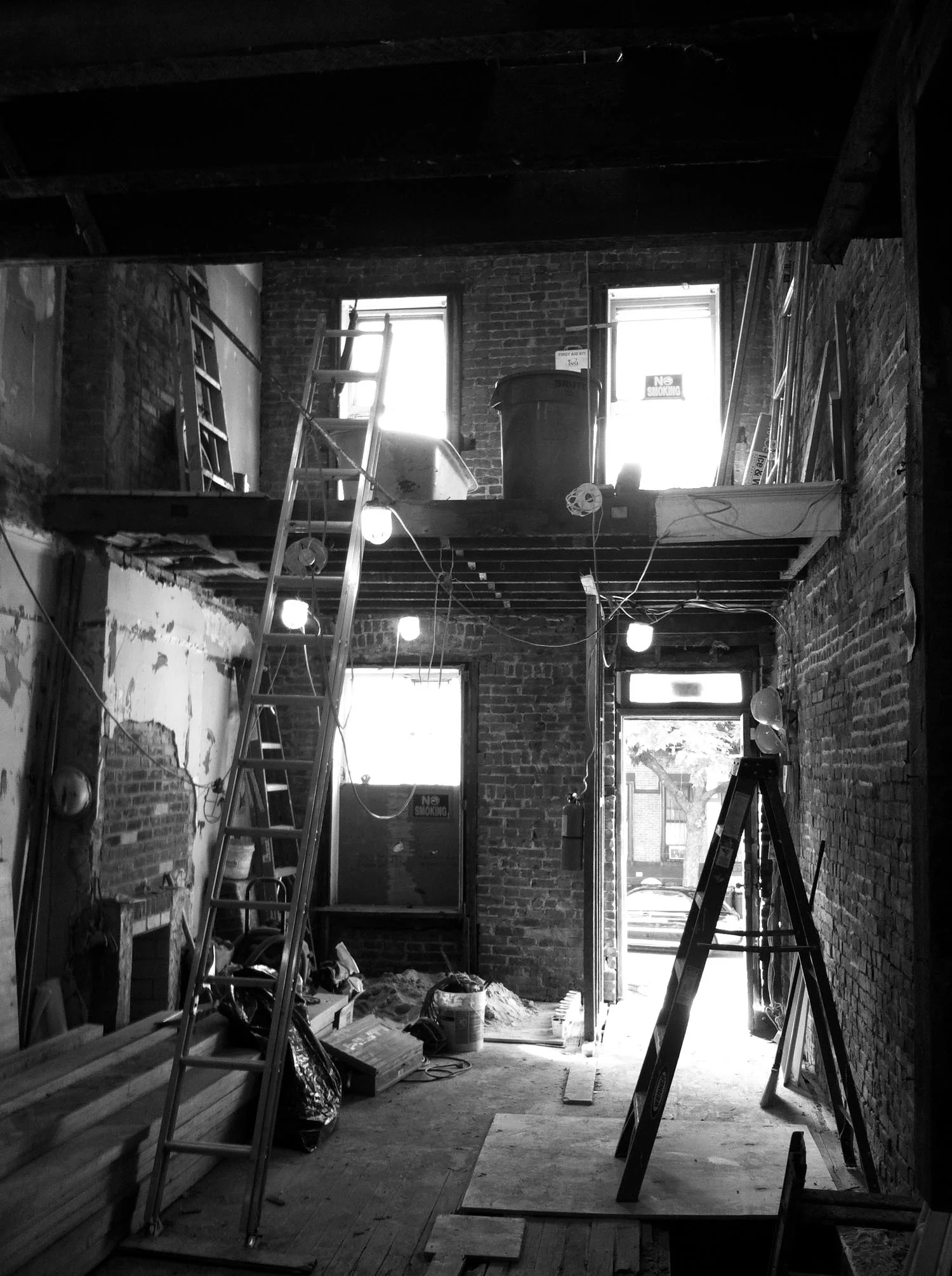   Construction  &nbsp; documentation of the build process, removal of existing joists for new stair opening 