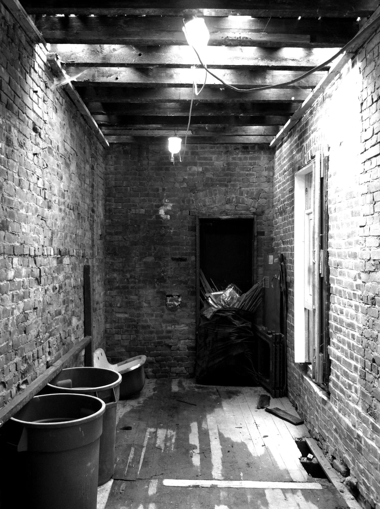   Construction &nbsp; &nbsp;documentation of the build process, the removal of an old leaky roof creates an unexpected condition of light and airiness 