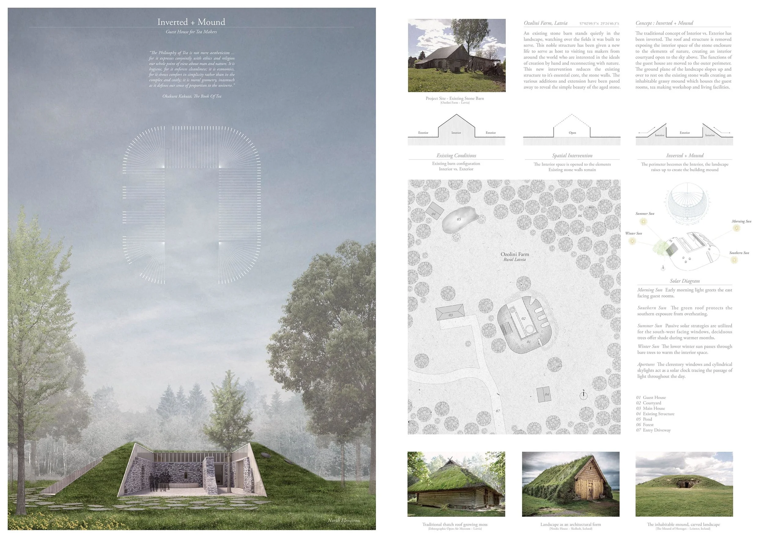   Inverted + Mound   Guest House for Tea Makers - Ozolini Farm, Latvia   SHORTLISTED PROJECT - Buildner International Competitions    https://architecturecompetitions.com/teamakersguesthouse  