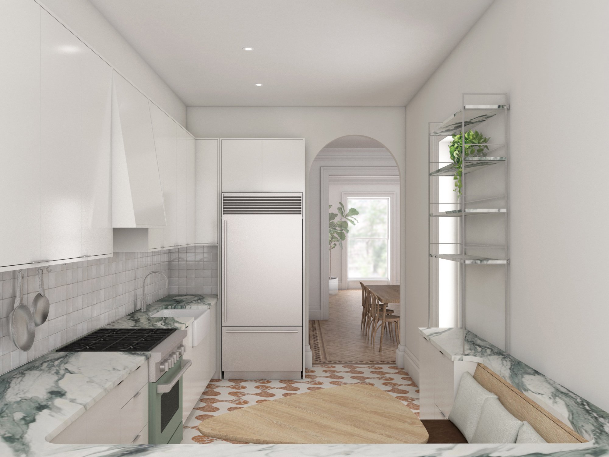   Kitchen   view back towards dining 