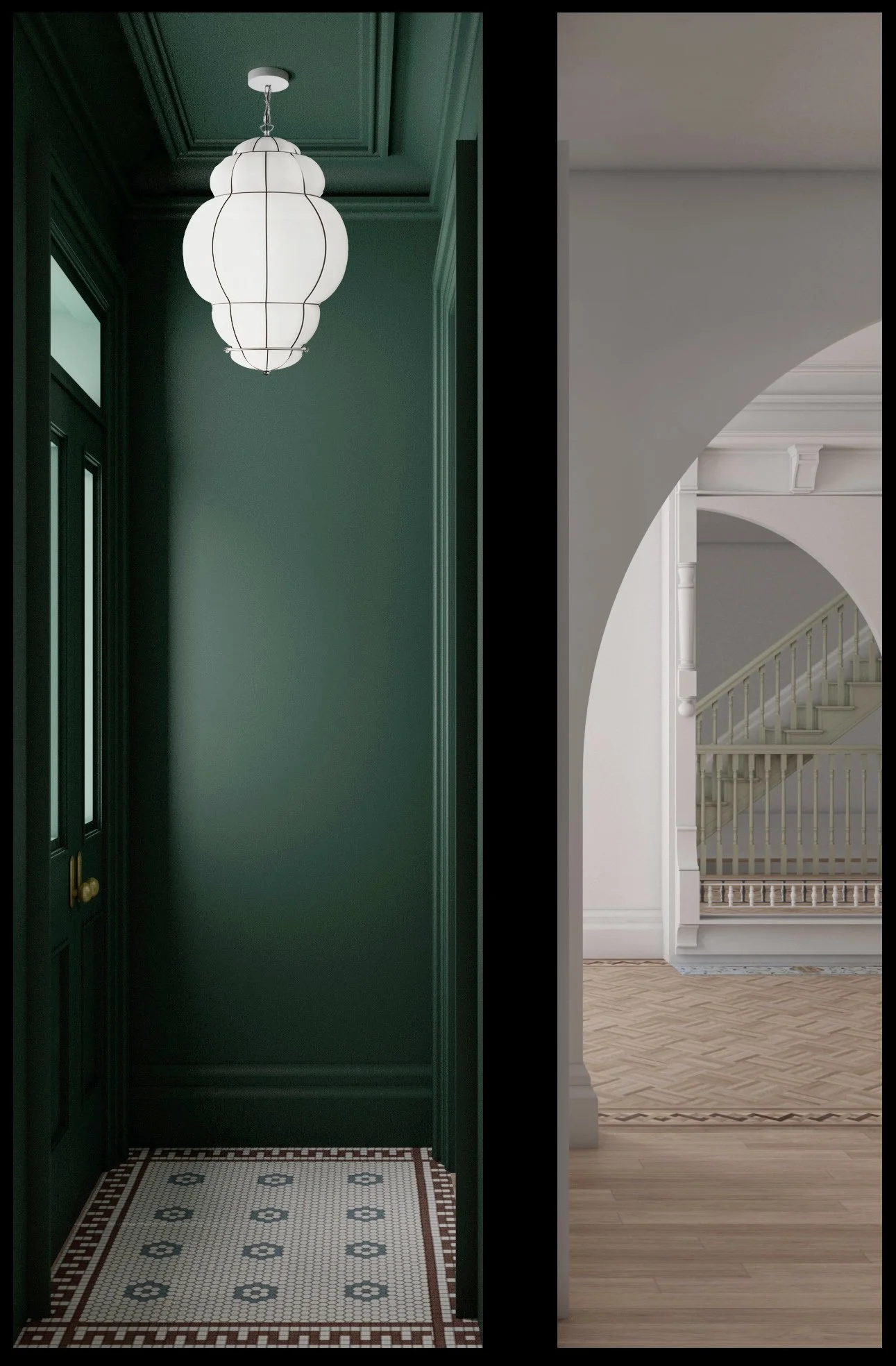   Entry Vestibule   monochrome green 