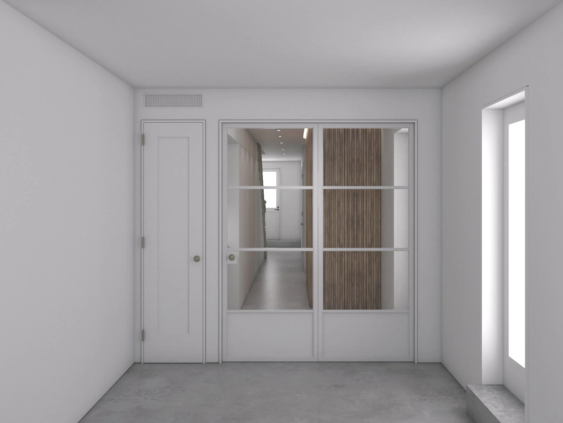   Guest Room   steel and glass doors  