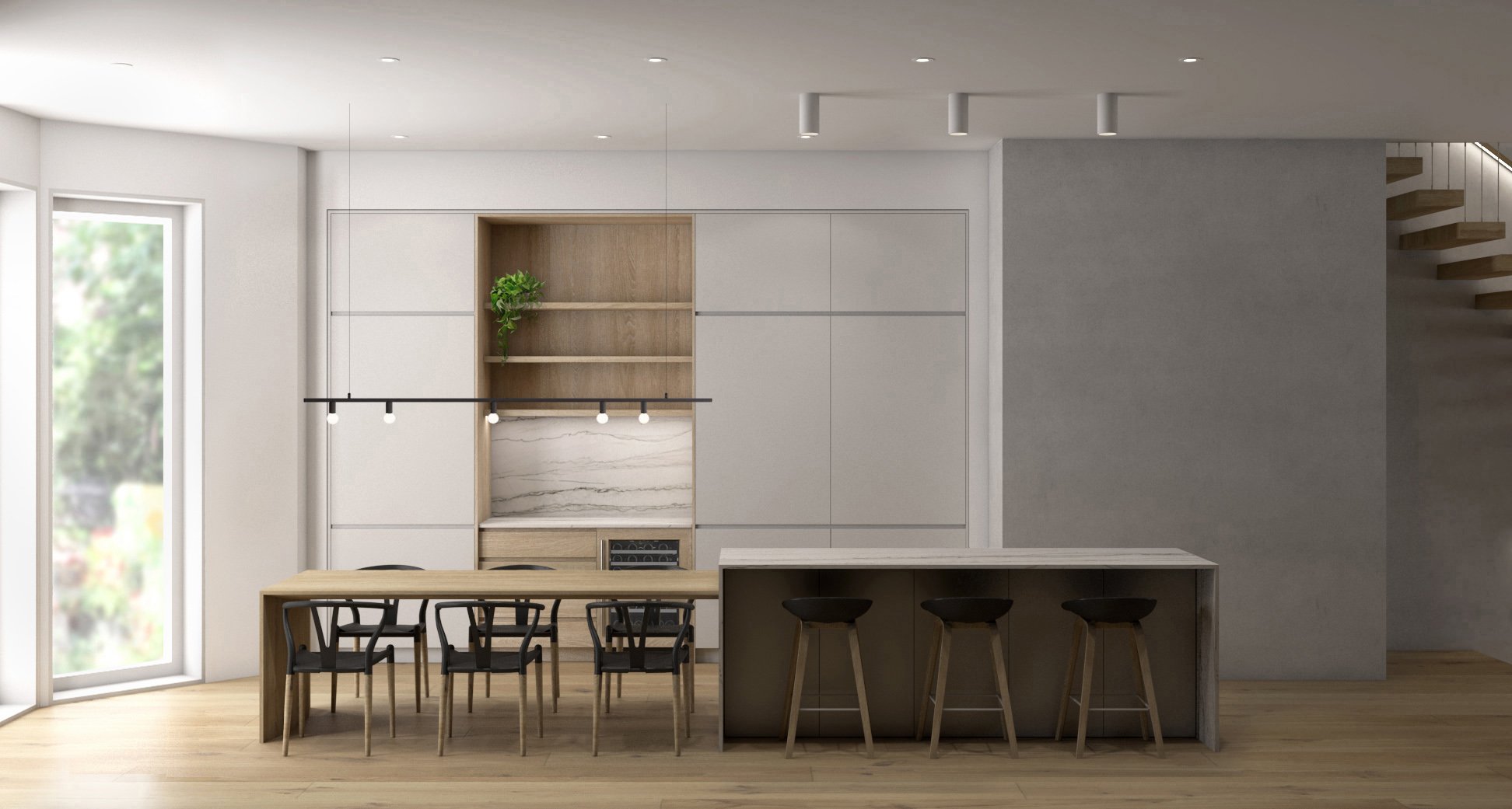   Parlor Kitchen     integrated dining 