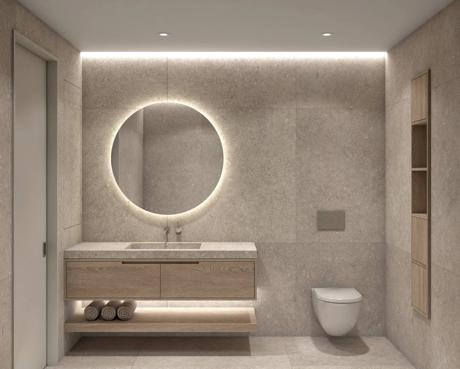   Bathroom Three    warm textures 