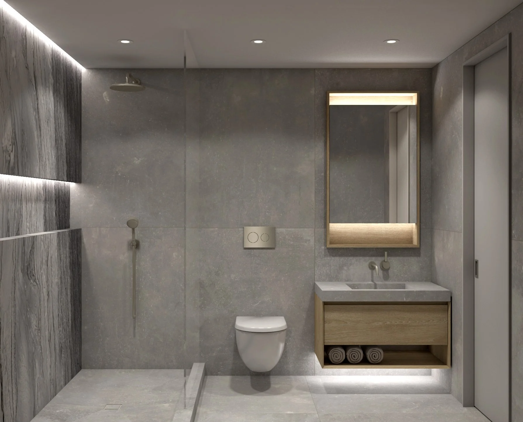   Garden Bathroom     stone and wood 