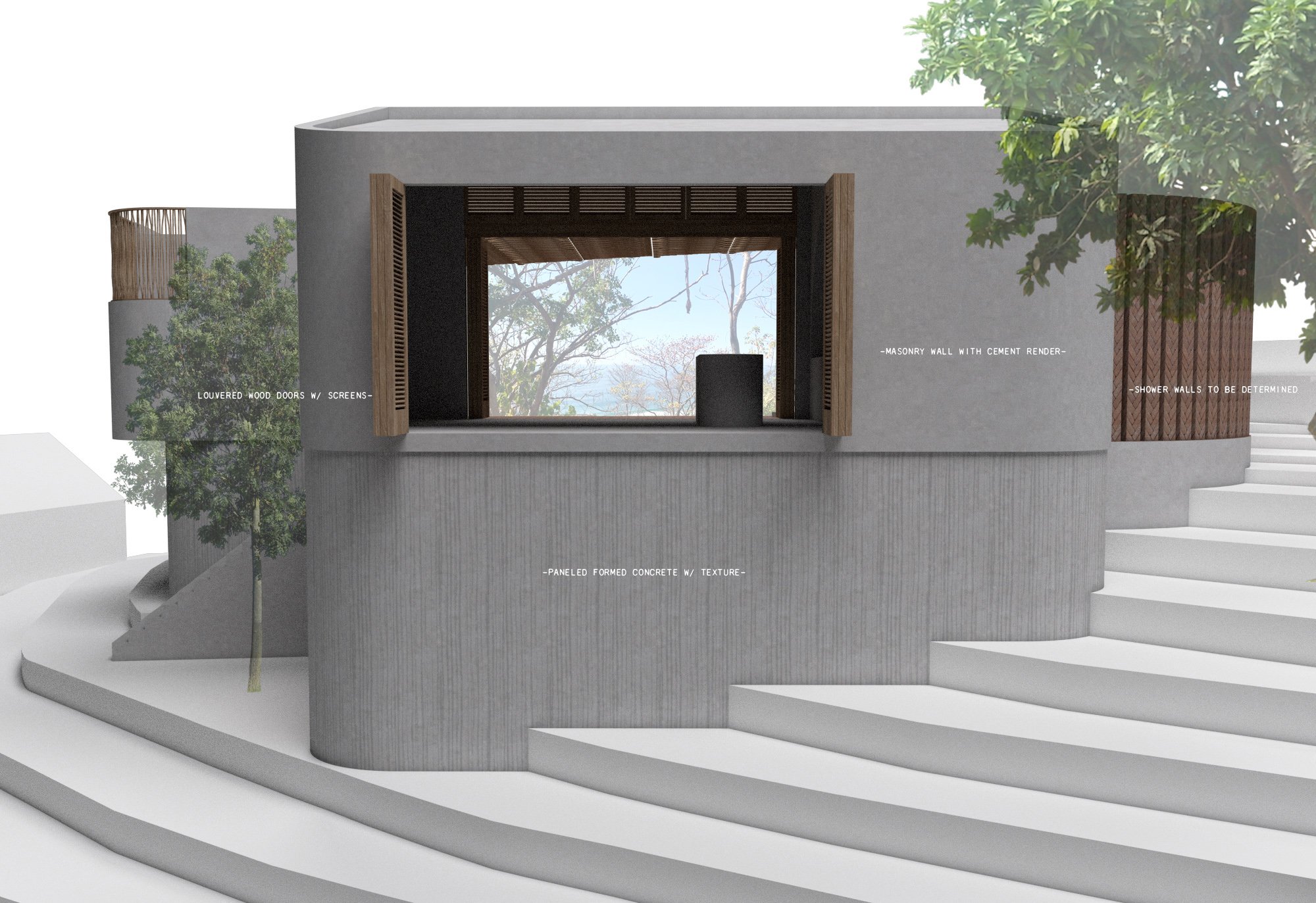   Slope   the steep slope and direction of the site posed challenges, the main living level has been elevated to maximize views and orientations 