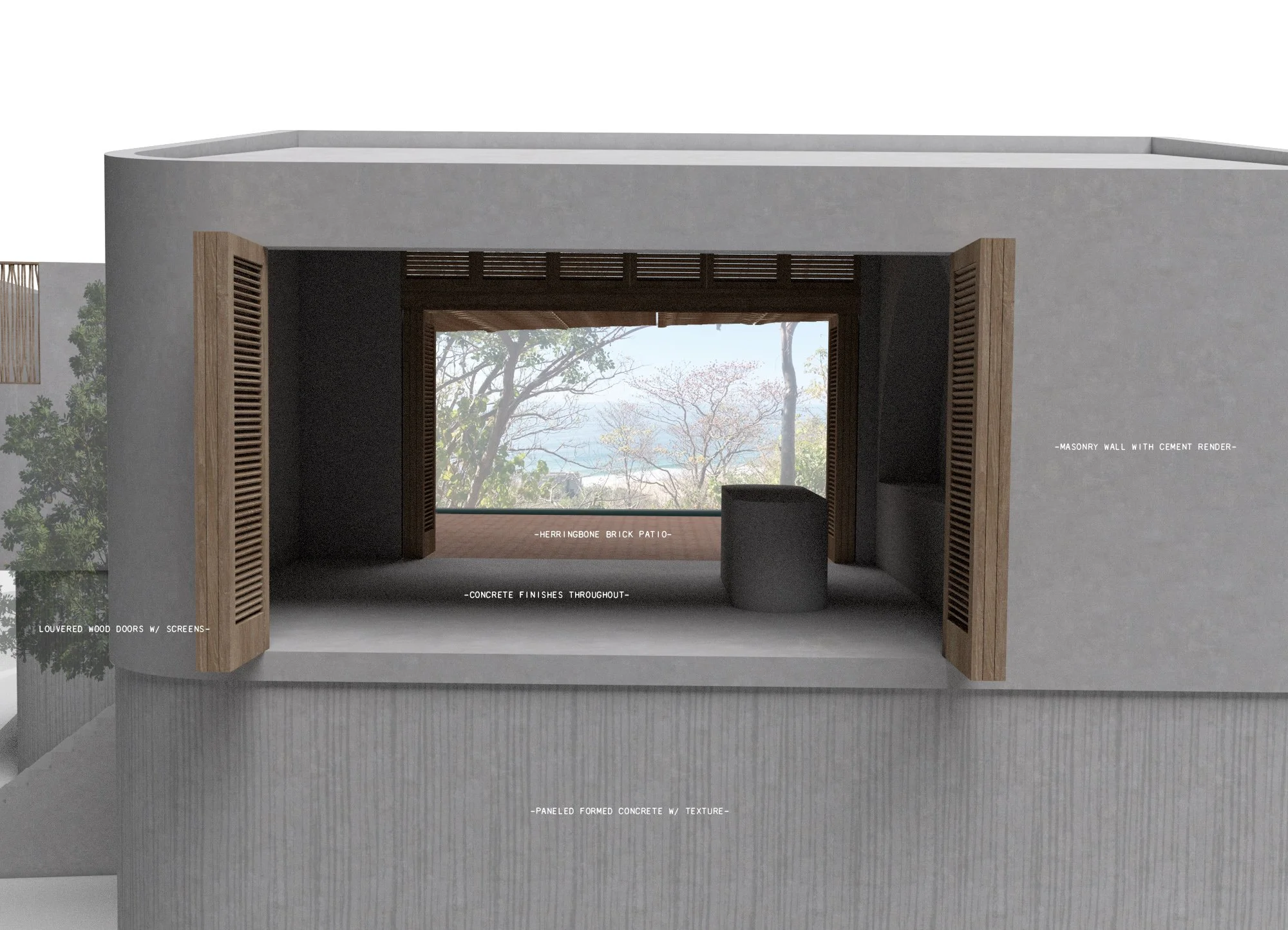   Openness   the main living space opens completely to the ocean on one side and the hilltop on the opposite 