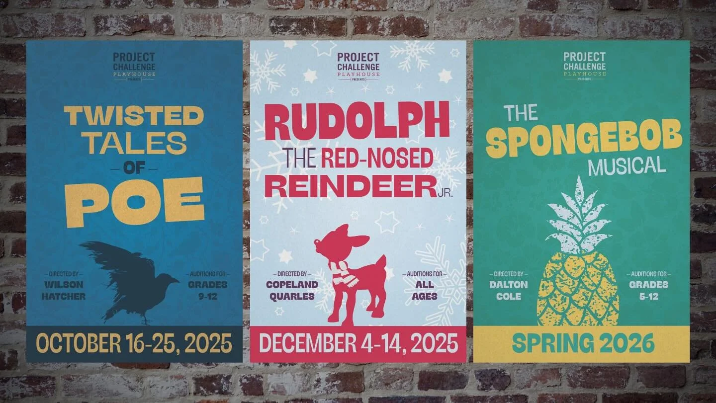 Announcing our 2025-2026 season of shows!! ✨

We are beyond excited for another incredible year of theatre. Stay tuned for more details, and thank you all again for the support for Project Challenge Playhouse for over 39 years! 👏