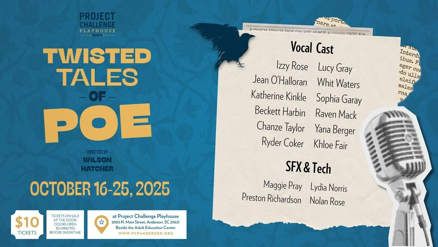 Announcing the cast for the first show of the 2025-2026 season, TWISTED TALES OF POE 🎙️🪶

Cast &amp; parents, please check your emails from our director for details about our parent meeting and first rehearsals! 📧

Mark your calendars now for this