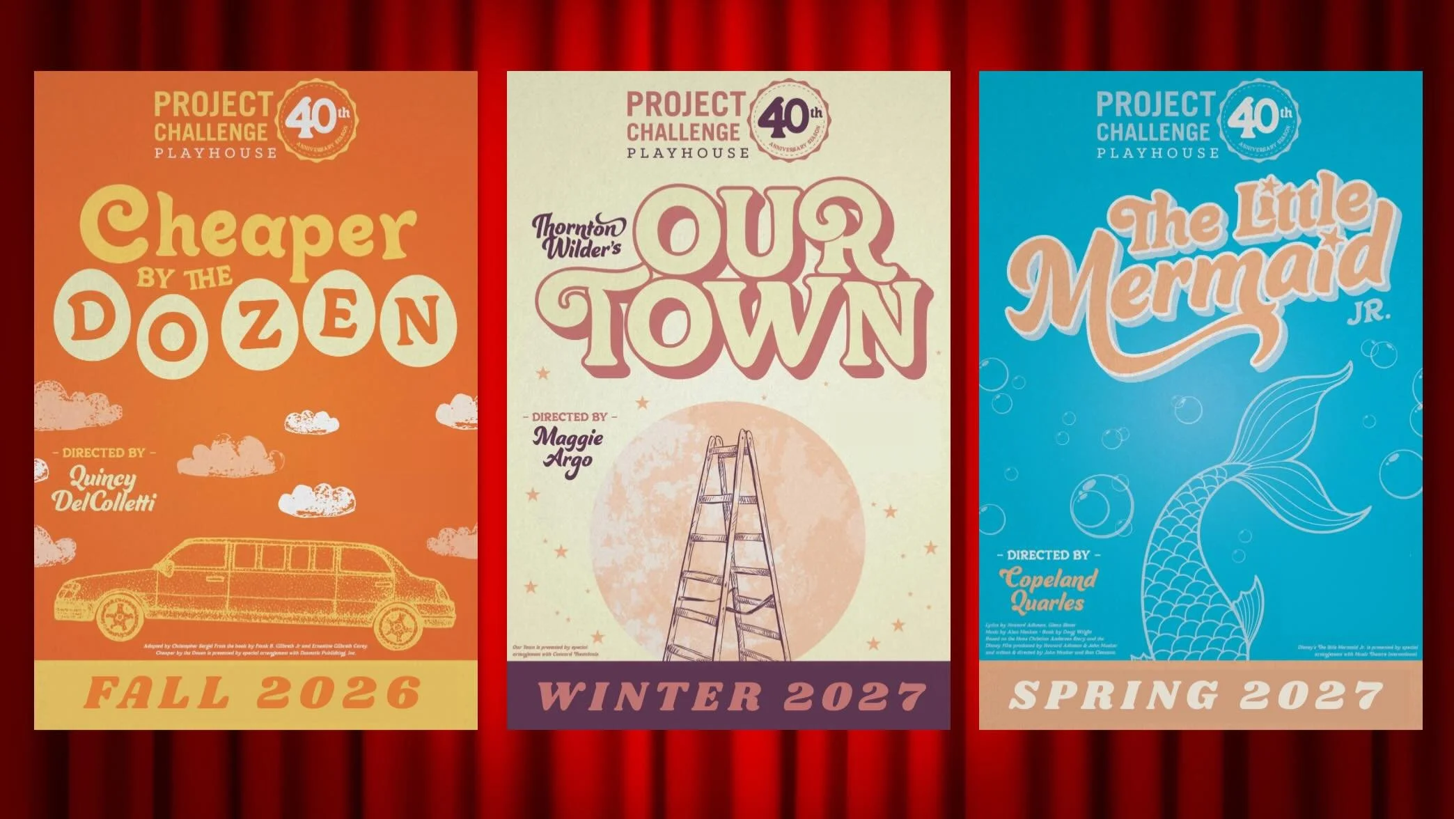 Announcing our 2026-2027 season of shows!! ✨

We cannot begin to express our excitement for another incredible year of theatre! Next season, we celebrate 40 years of Project Challenge Playhouse, &amp; we&rsquo;re pulling out all the stops to do it in