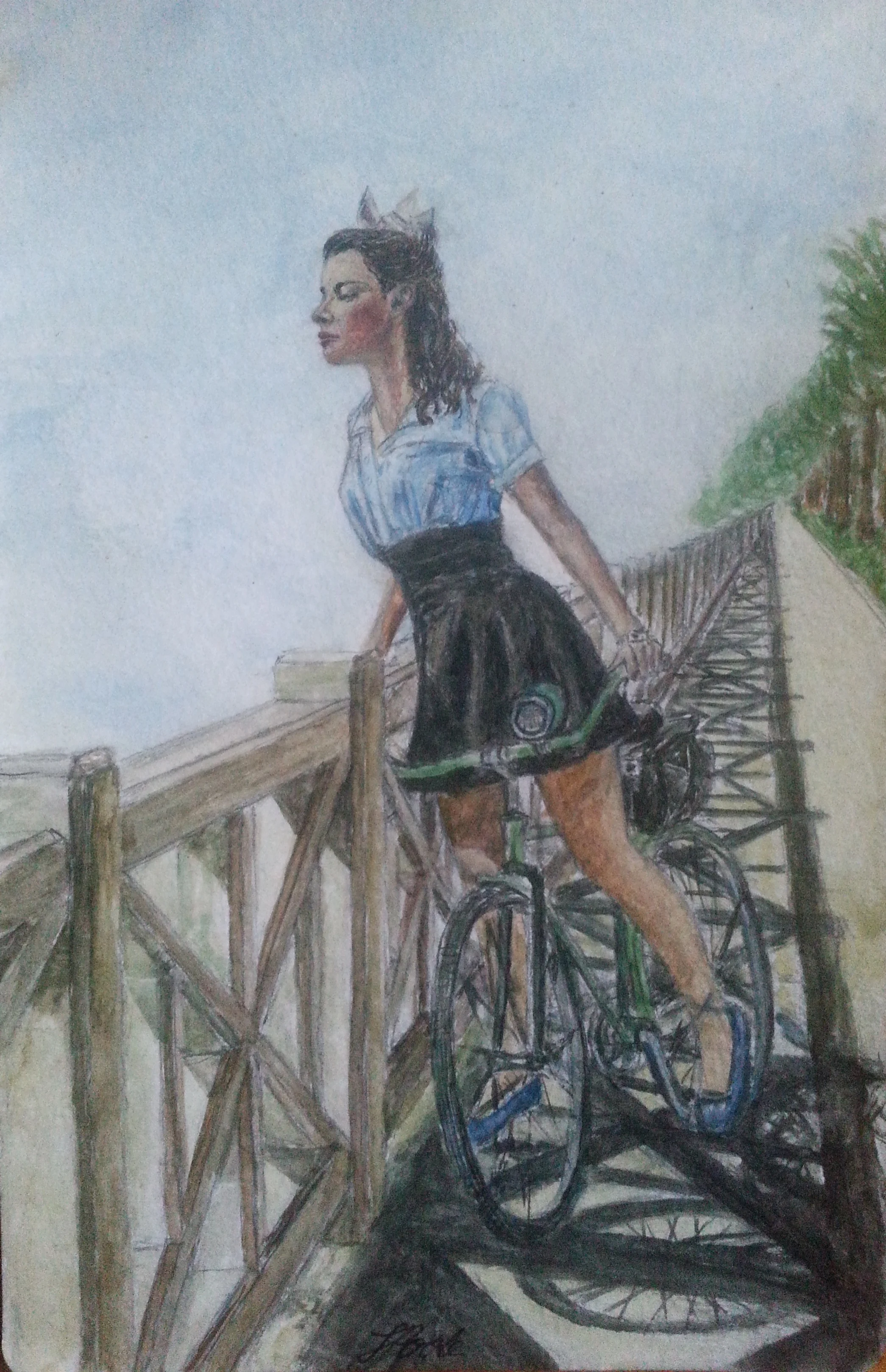 Susan Peters, watercolour