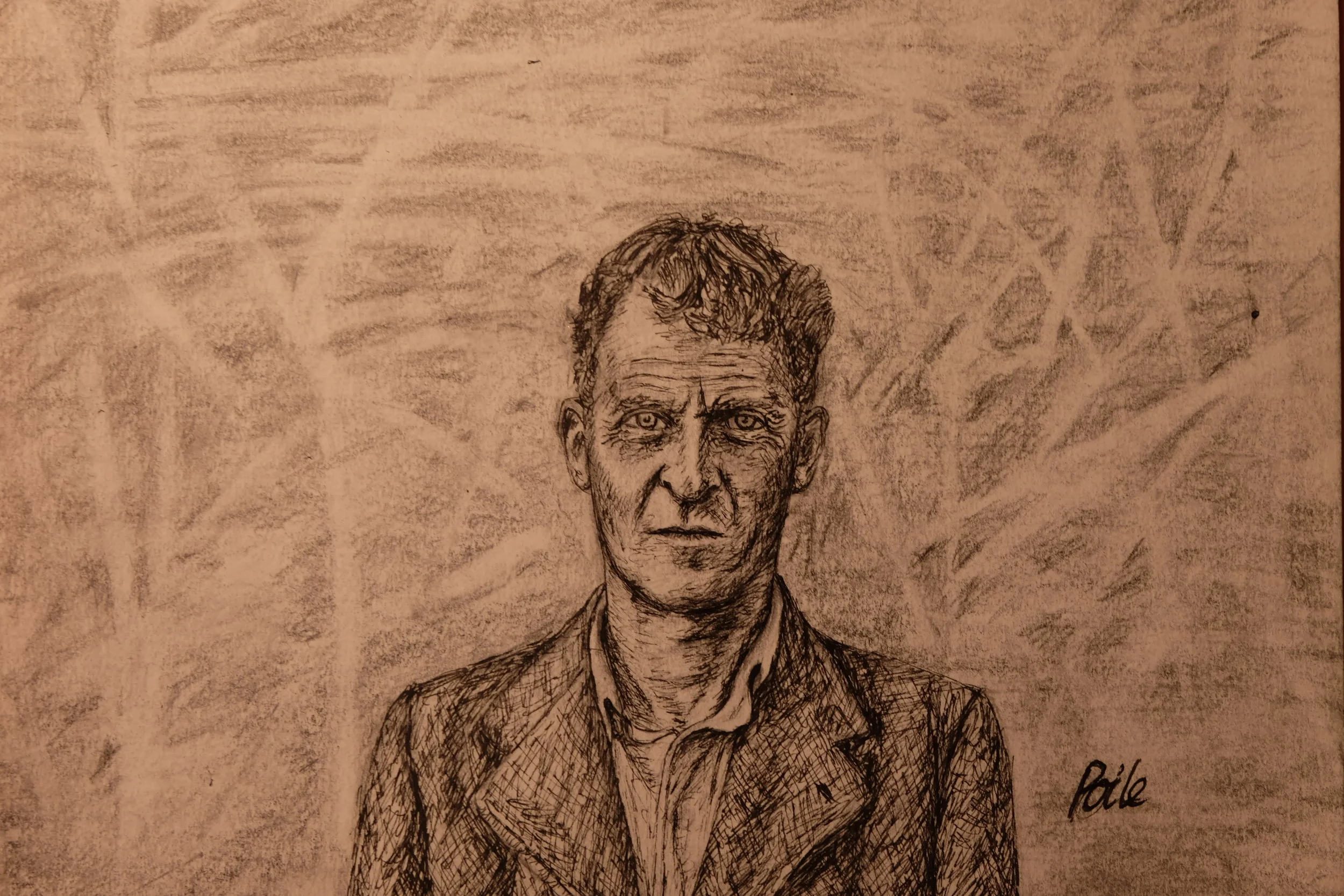 Wittgenstein, pencil and ink