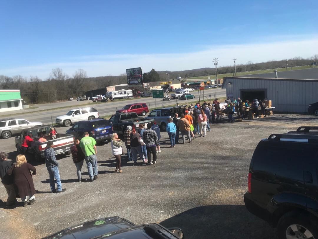 Free groceries for those in need.  Our Lebanon outreach is underway at @lifechurchtn  With our @ndreamcenter team.
