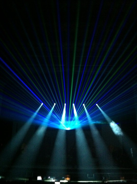  laser beams and par lights 