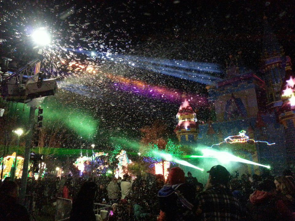  lasers, snow and bubbles 
