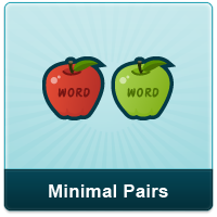 Minimal pairs compare two words that are identical except one sound.