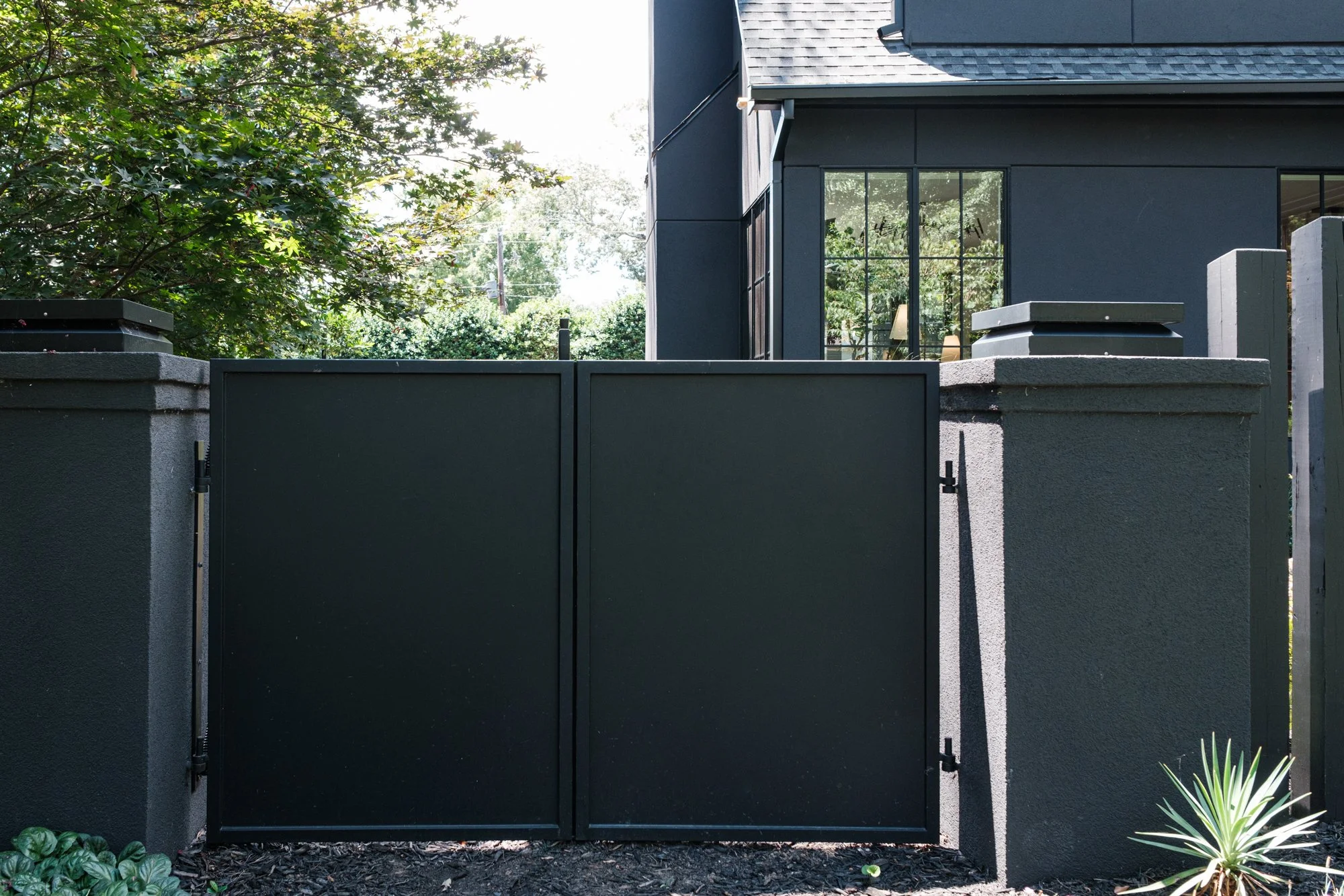 modern custom steel black gate
