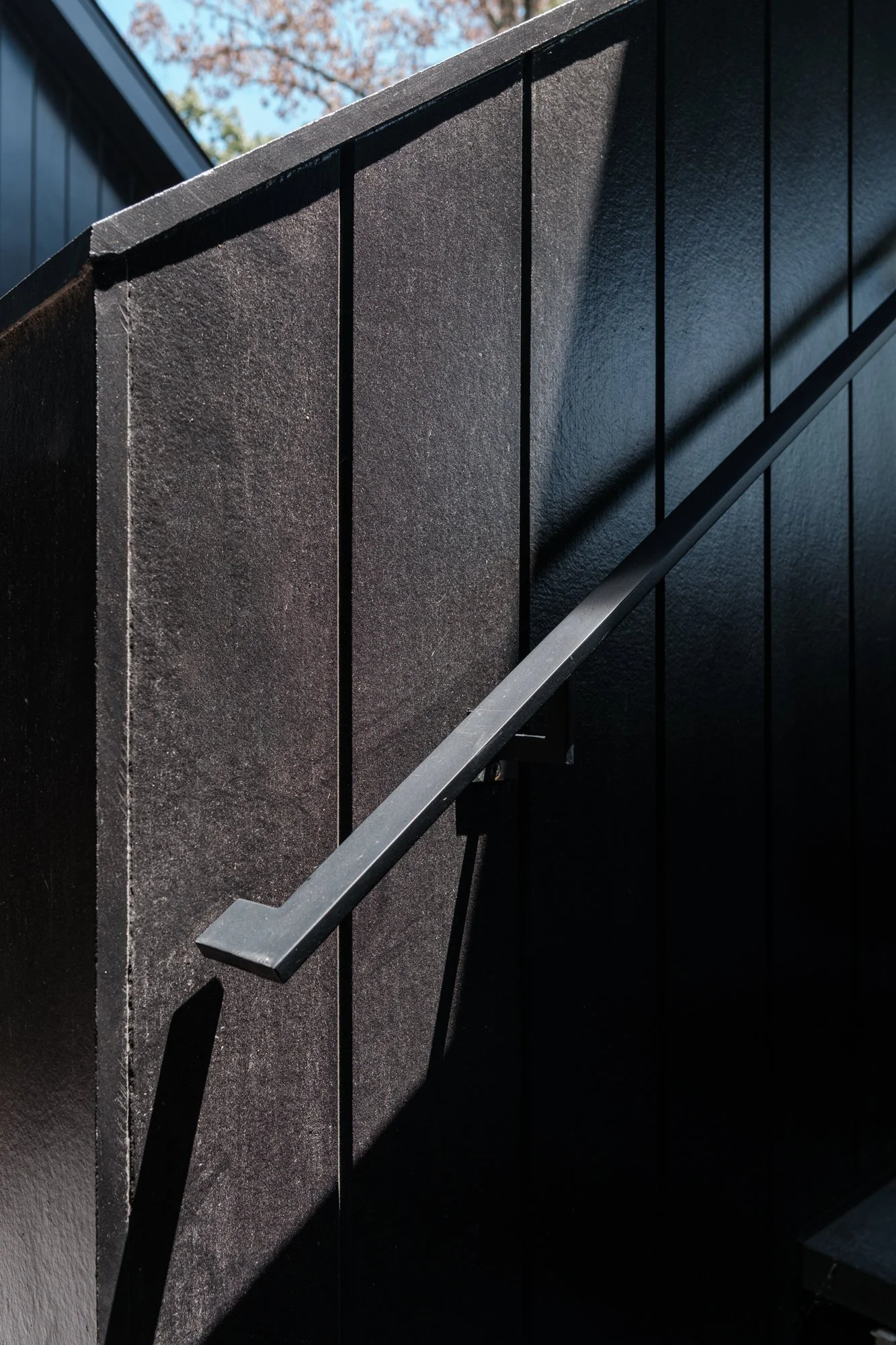 image of a custom steel grab railing as part of a home renovation in decatur, ga