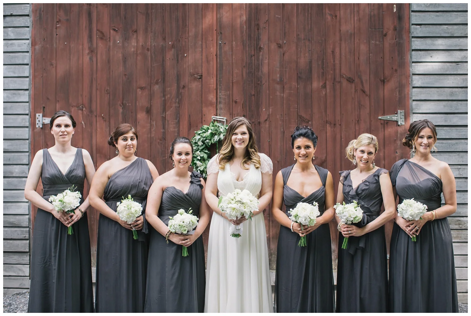 The Roxbury Barn Wedding Venue | Bride and Bridesmaids | Barn Wedding