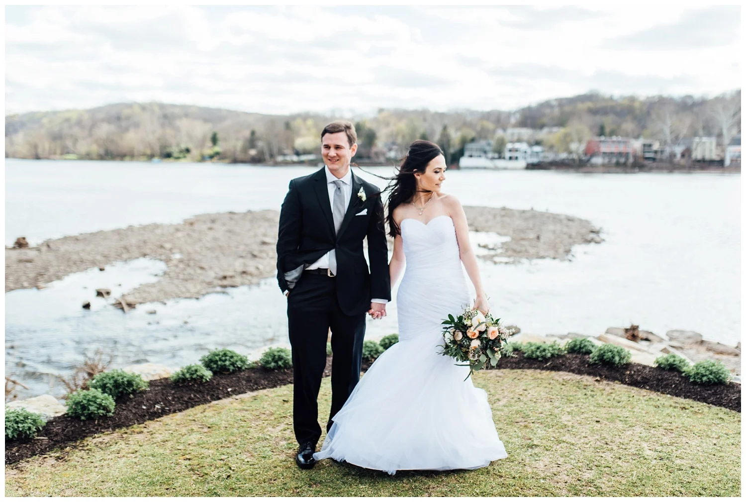New York, New Jersey and Pennsylvania wedding vendors, resources and inspiration for the modern couple | Bride and Groom by water