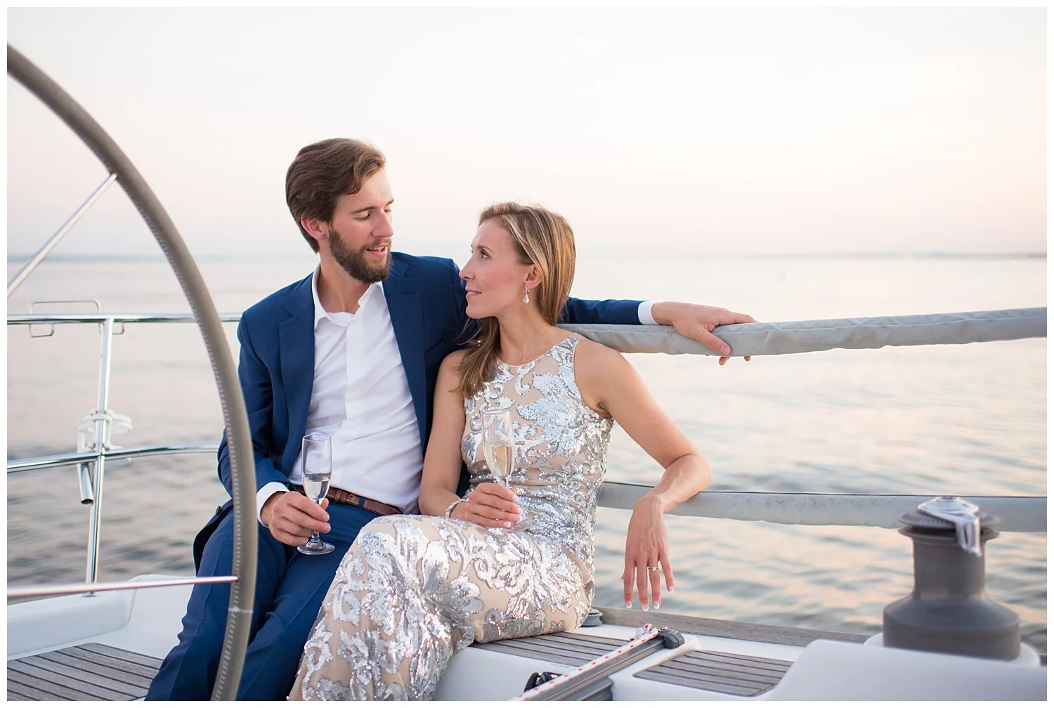 Yacht Engagement Session | Rye, NY | Westchester Weddings | www.redoakweddings.com