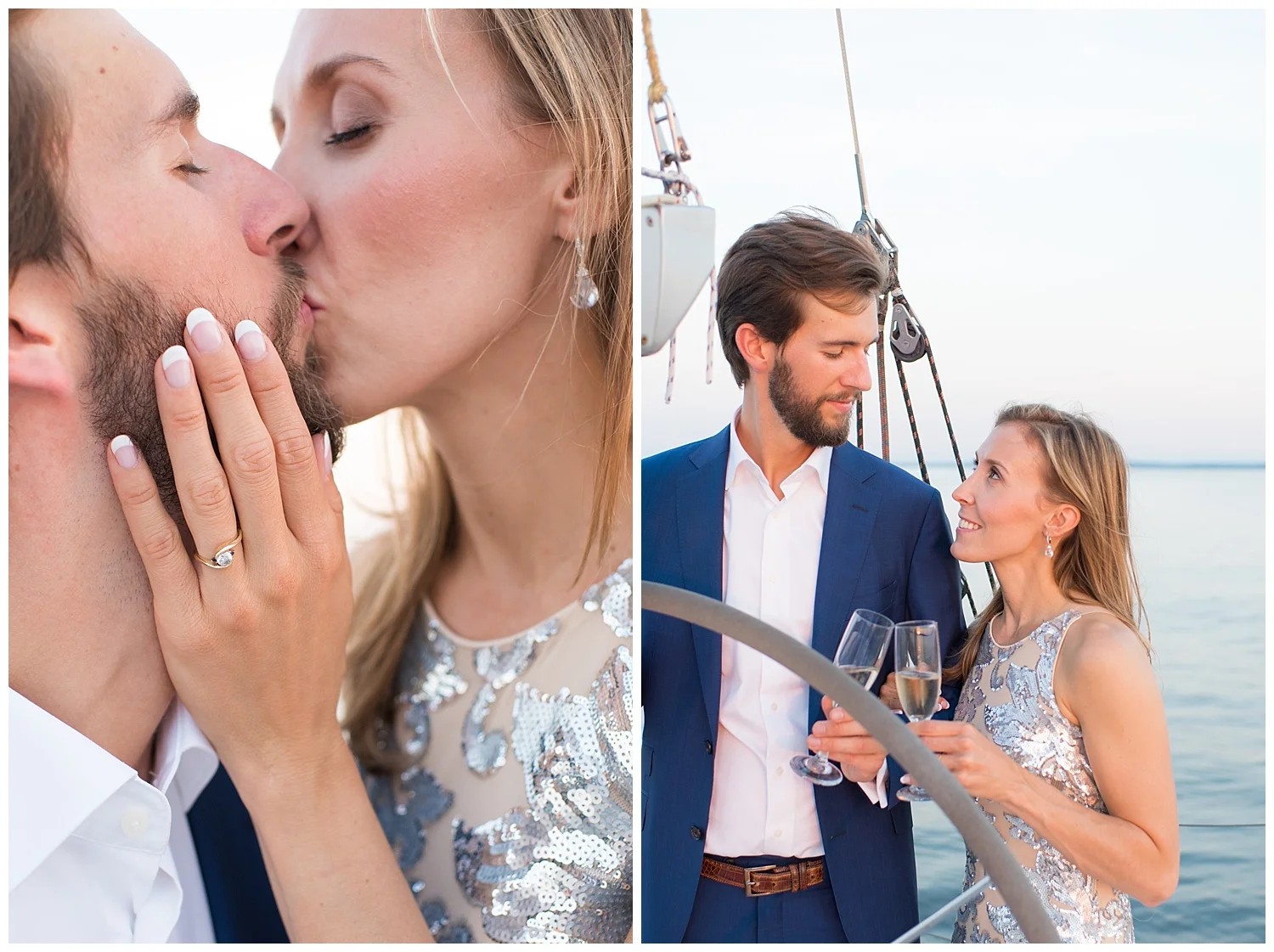 Yacht Engagement Session | Rye, NY | Westchester Weddings | www.redoakweddings.com