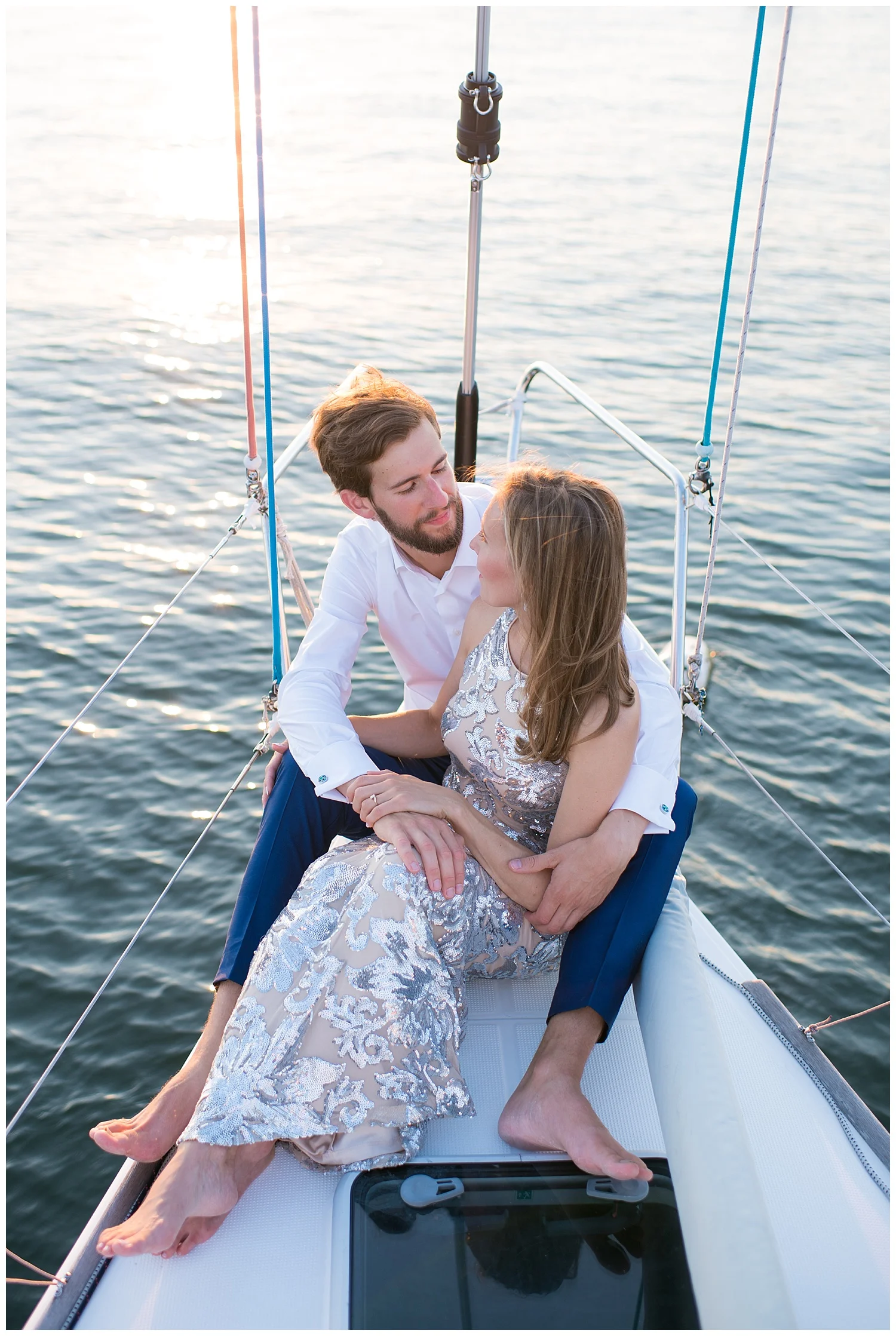 Yacht Engagement Session | Rye, NY | Westchester Weddings | www.redoakweddings.com