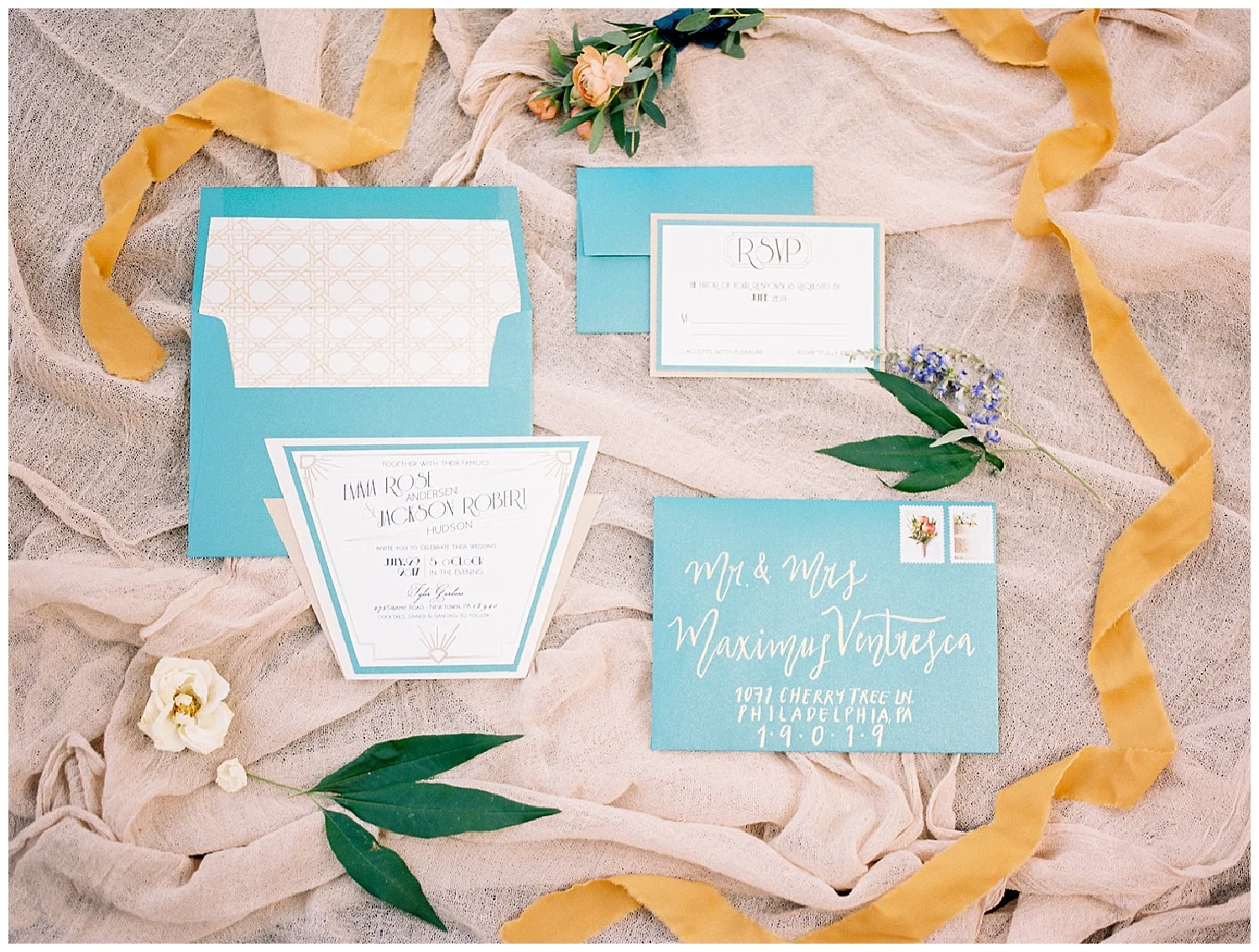 Art Deco Garden Wedding Inspiration | Tyler Gardens | Newton, PA | www.redoakweddings.com