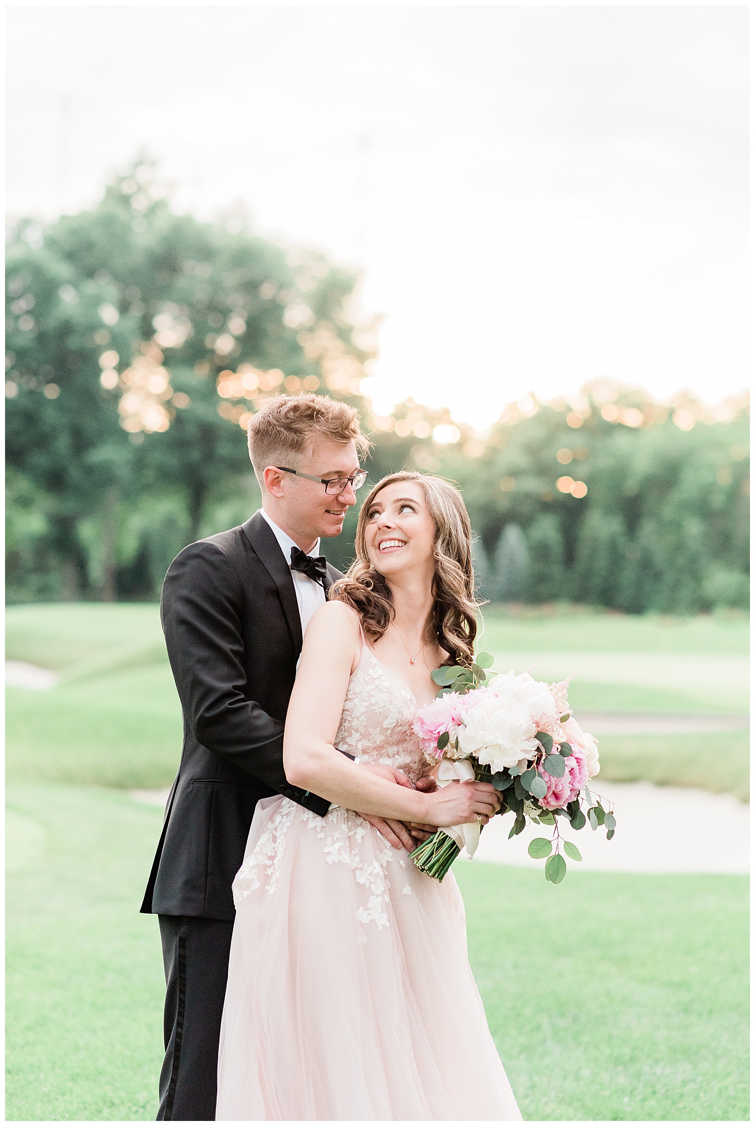 Upper Montclair Country Club Wedding | Pink Wedding Dress | Montclair, NJ | www.redoakweddings.com
