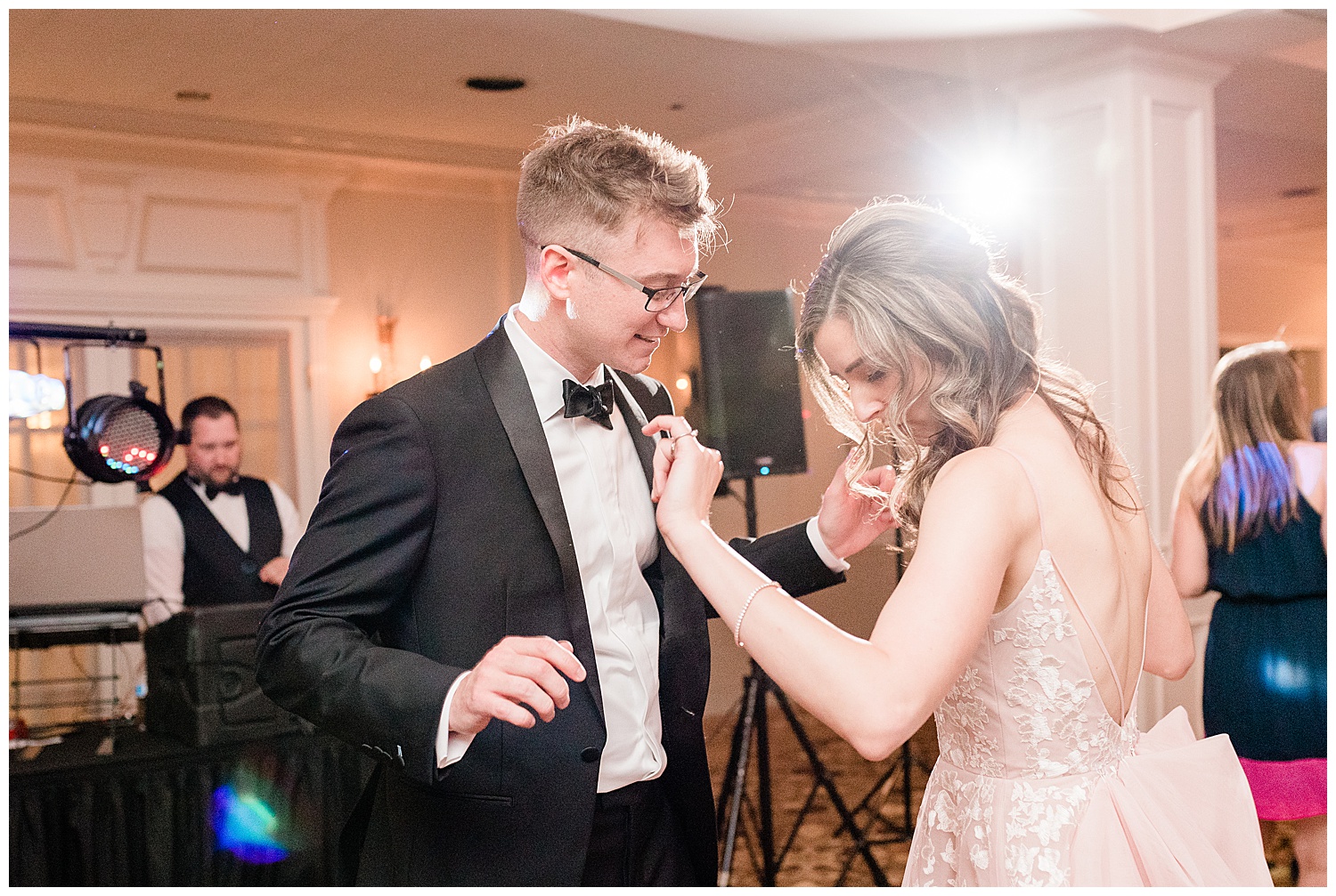Upper Montclair Country Club Wedding | Pink Wedding Dress | Montclair, NJ | www.redoakweddings.com