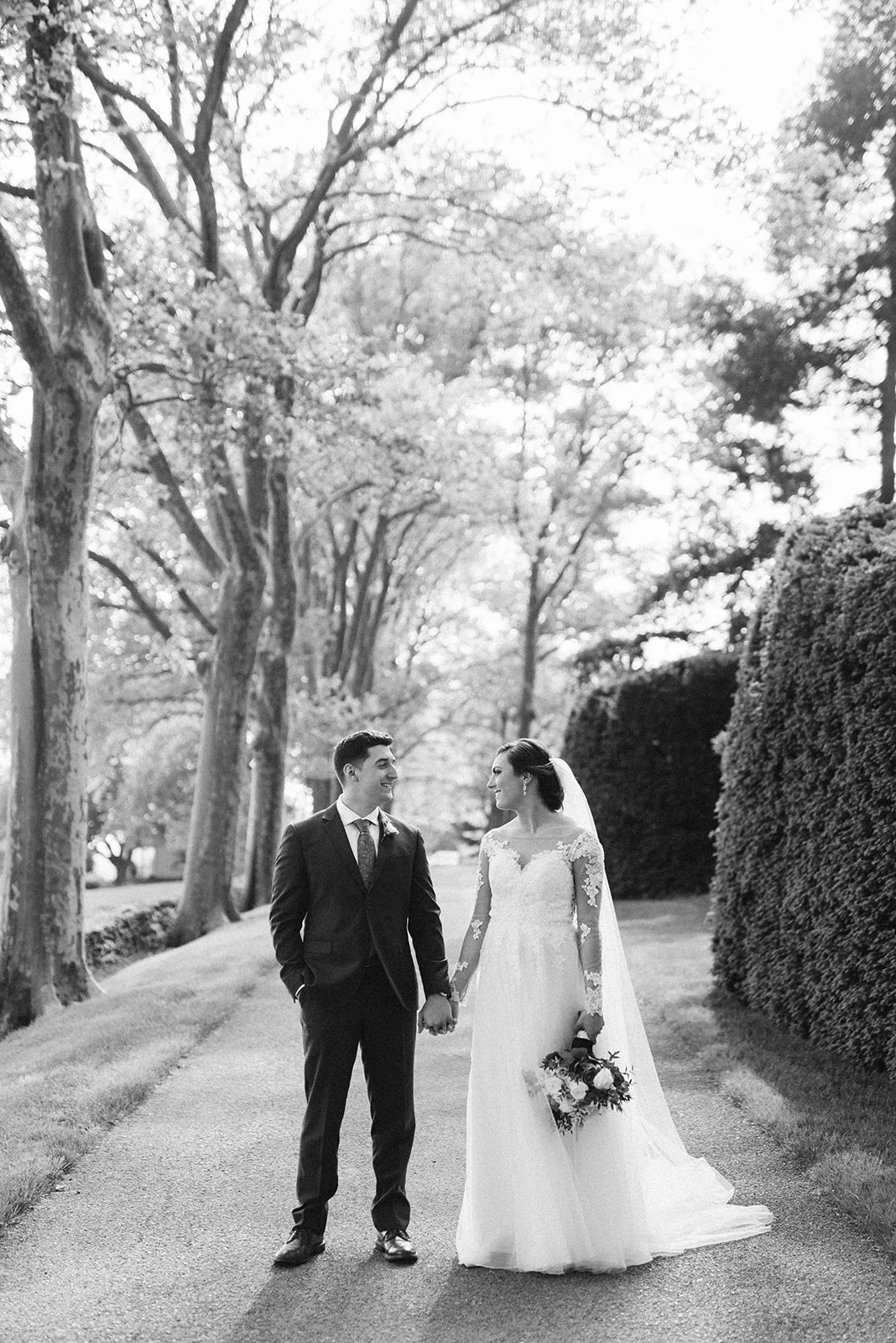 Bride and Groom on their wedding day at Drumore Estate.