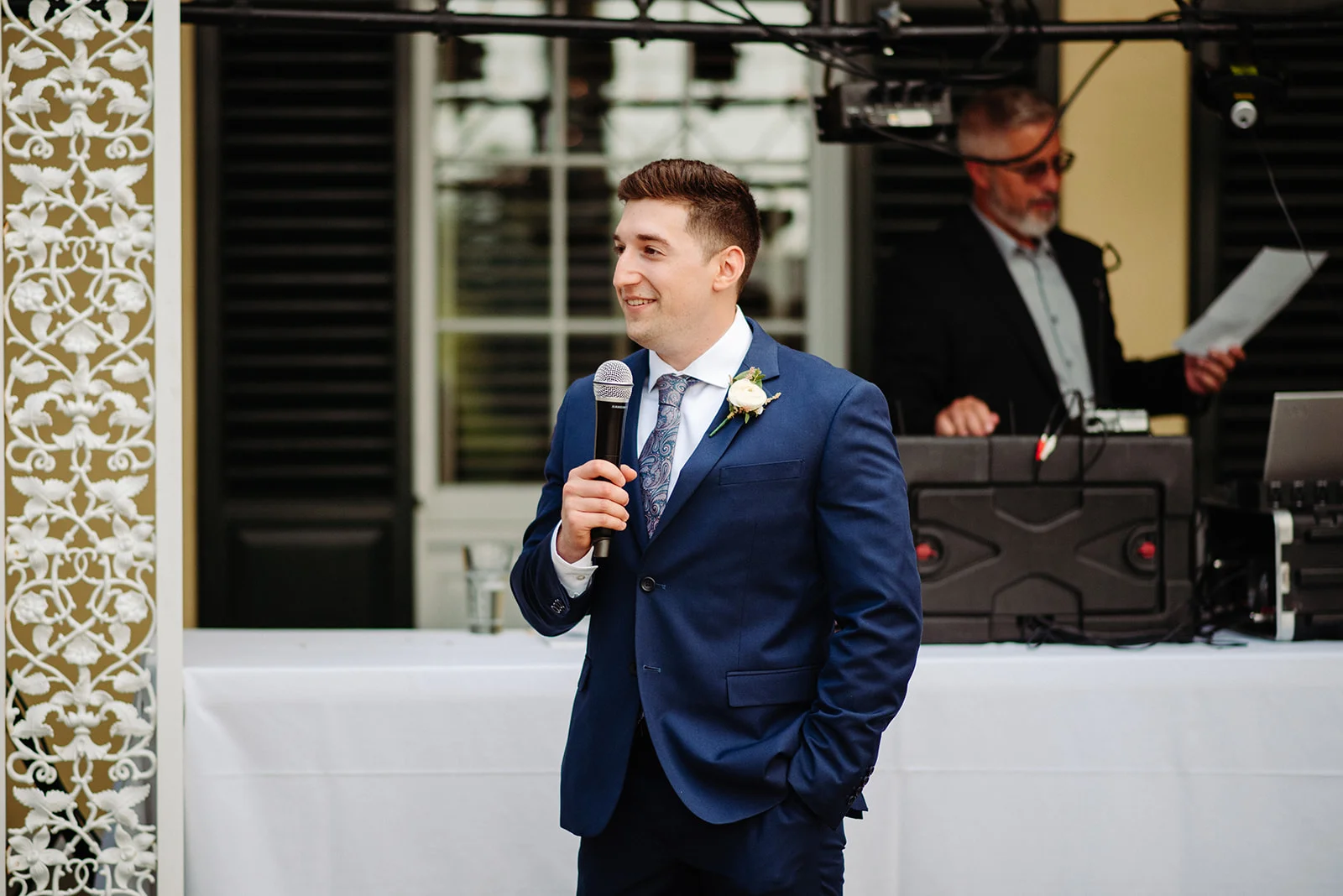 The groom wrote a song for his bride for their first dance.