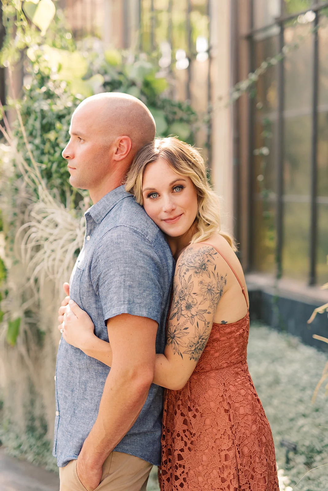 Garden-inspired engagement session at Longwood Gardens.