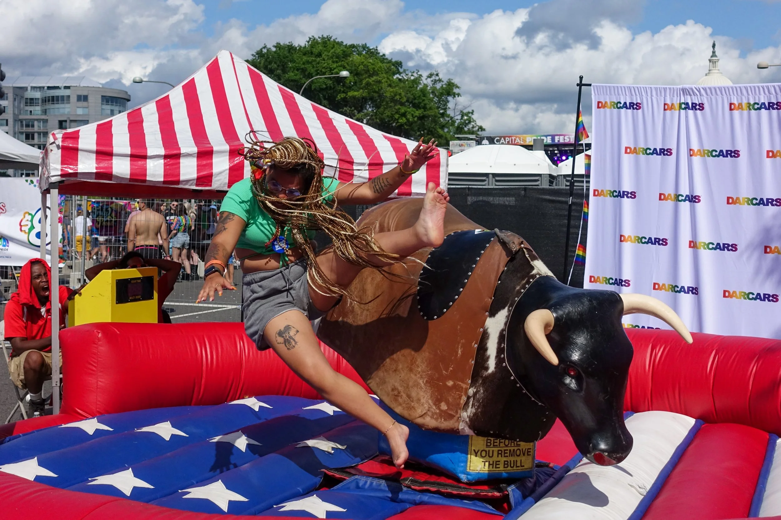  Riding the bull at the 2022 Capital Pride Concert in Washington, DC on June 12 