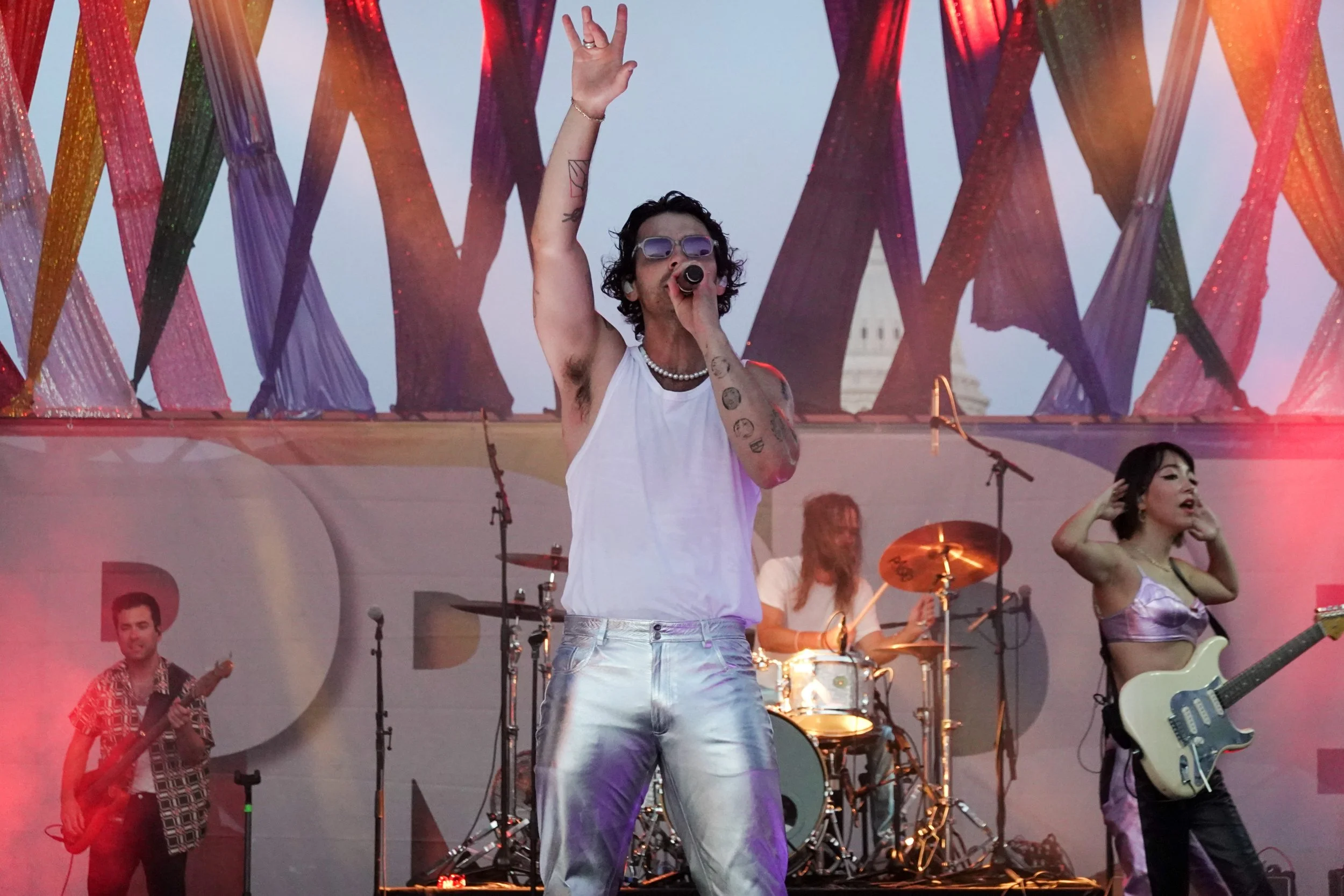  Joe Jonas of DNCE singing at the 2022 Capital Pride Concert in Washington, DC 
