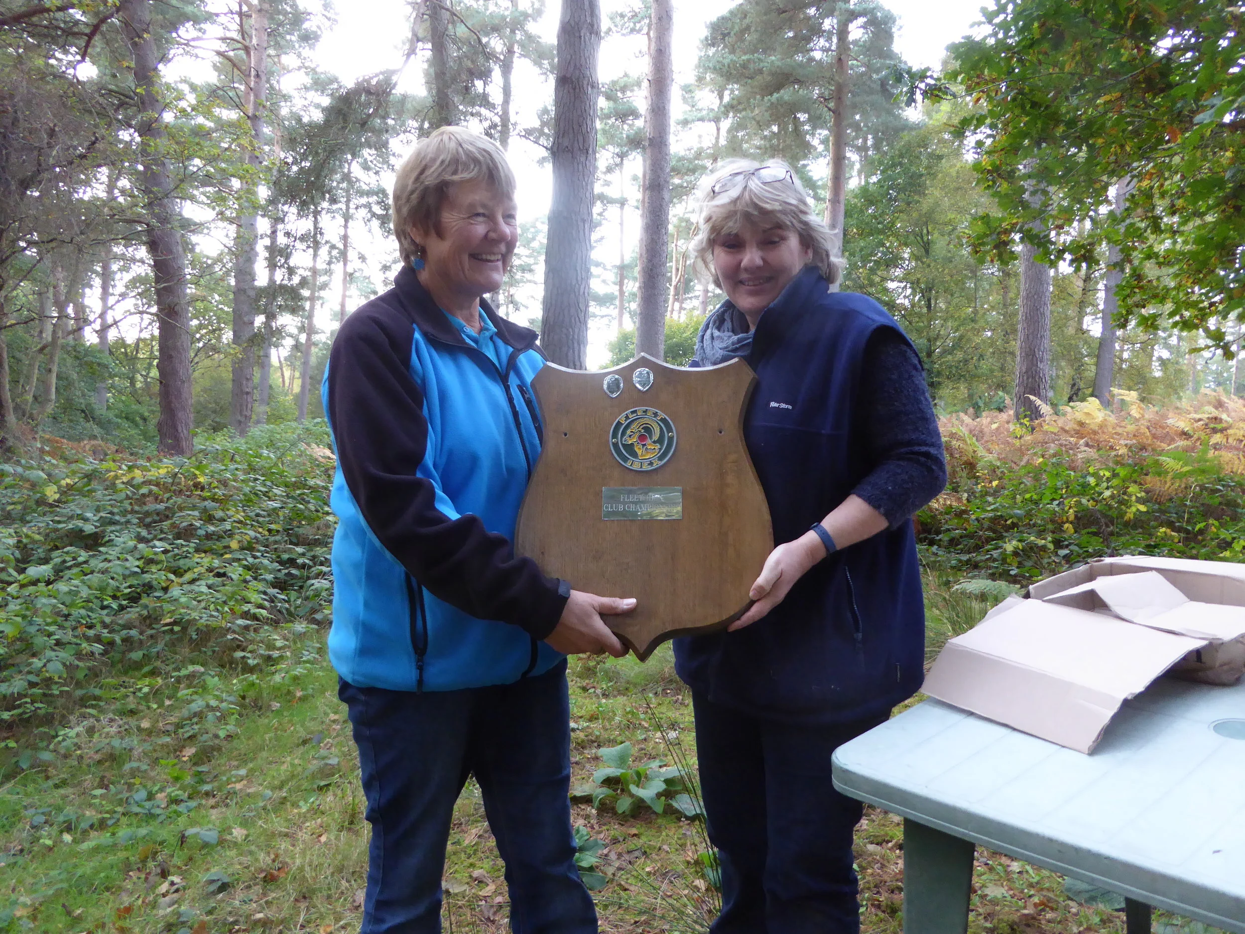 Georgie being awarded the shield by our "Lady P" of the day - Helen Strudwick