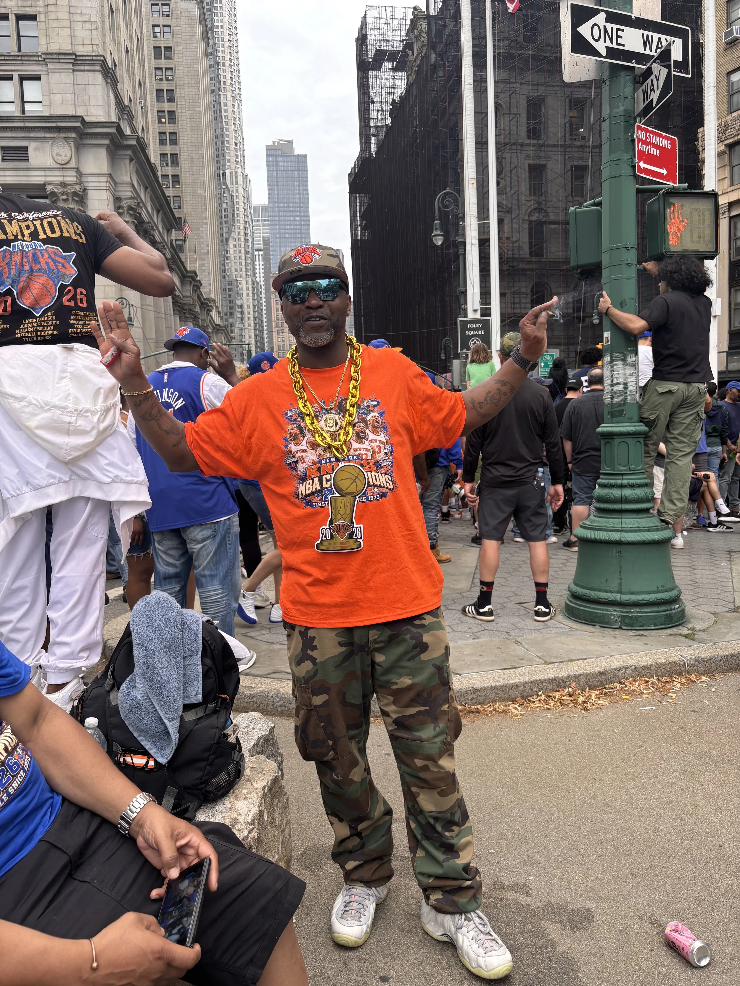 What did the Knicks' win mean to you? "Everything. Look around you. They brought love to the city."