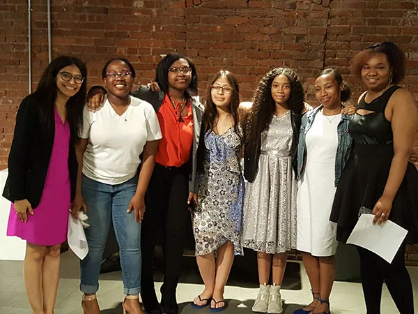 Photojournalism Students & Principal Patricia Minaya on Opening Night/Photo: Alice Bernstein