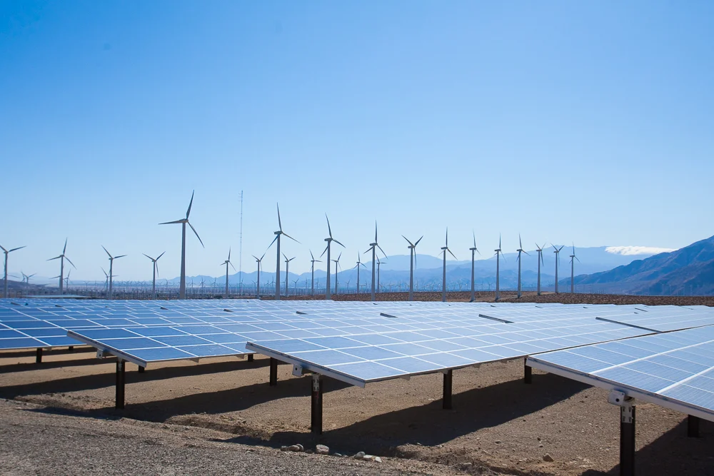  Windmills and solar panels in Palm Springs Calif., 2012.&nbsp; 