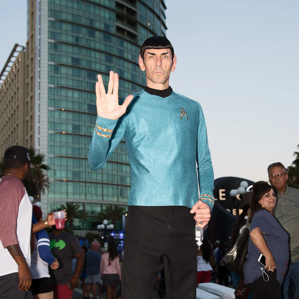  Spock Vegas as "Mr. Spock" from Star Trek:TOS. This is his first year visiting  Comic-Con ; at 6'8", he towered over the crowd, posing for photos in exchange for a $2 donation to raise money for epilepsy research.&nbsp; 