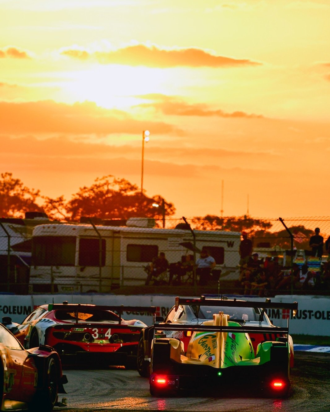 Sunsets + Racing = 🤌🏼🙌🏼

#Go52 🟢🟡⁣
⁣
#IEC #PR1Motorsports #IMSA #ELMS #LMP2 #Oreca #teneg #sebring12 #ITisfaster #turbobakers #99rent #greenandyellow #endurance #racing #sportscars #motorsports #loveracing #sport #race #cars #racecar #justracei