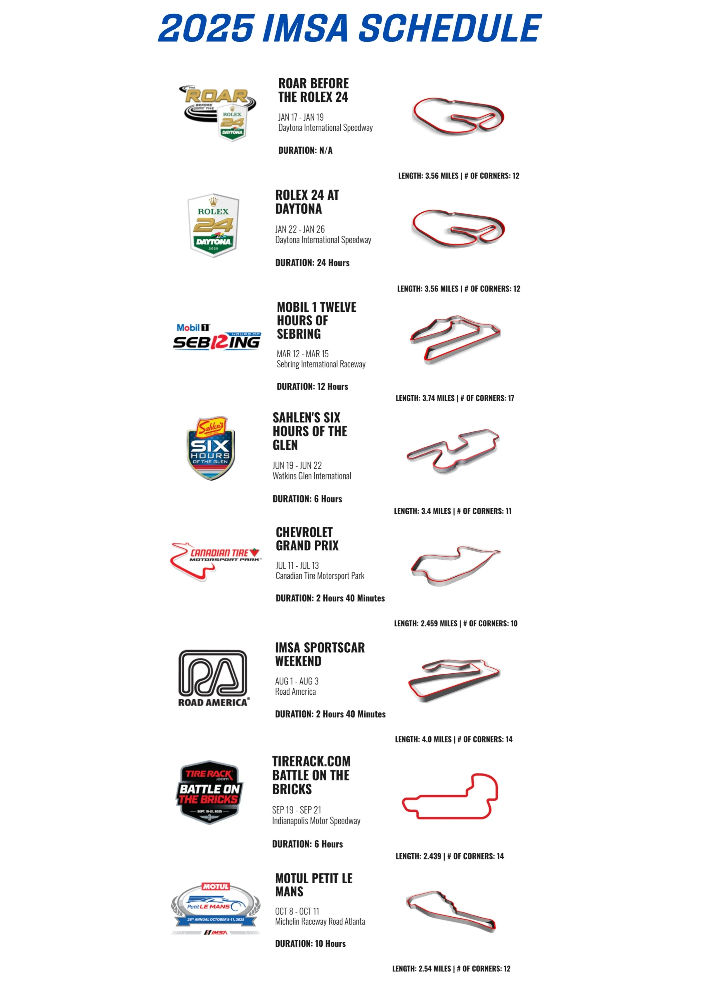 PR1 Mathiasen Motorsports Schedule — PR1 Motorsports
