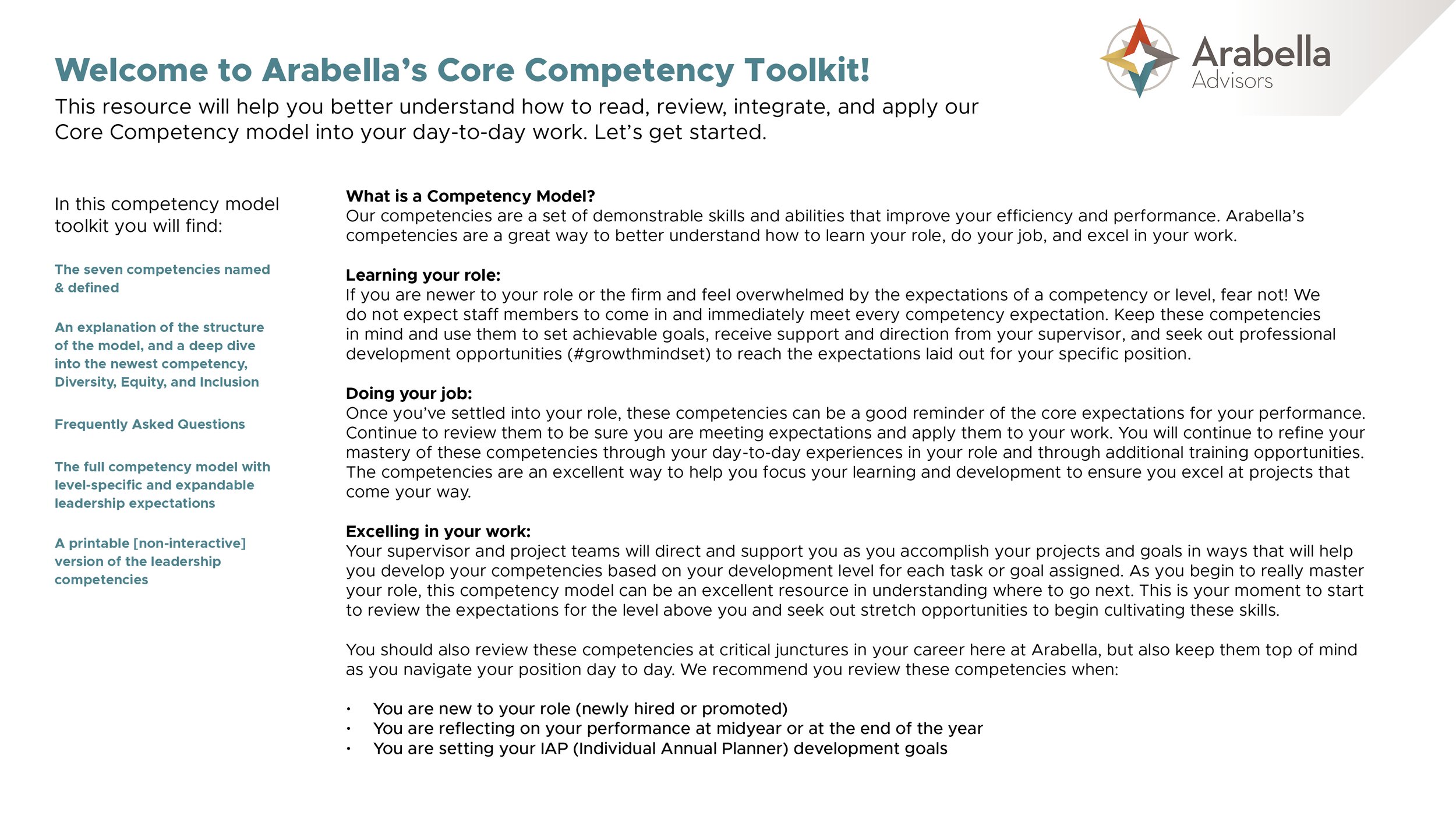 Arabella's Redesigned Competency Toolkit