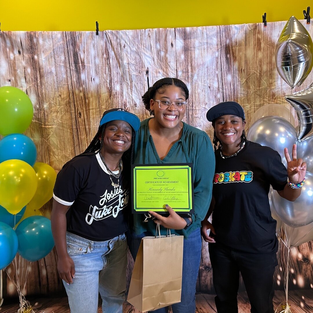 We love the kids (+ young adults)! 
 
Congrats to our summer intern Kennedy @sheismis.understood for earning her One Summer Chicago certificate of achievement with @freespiritchi + for showing out for her presentation on working with us this summer! 